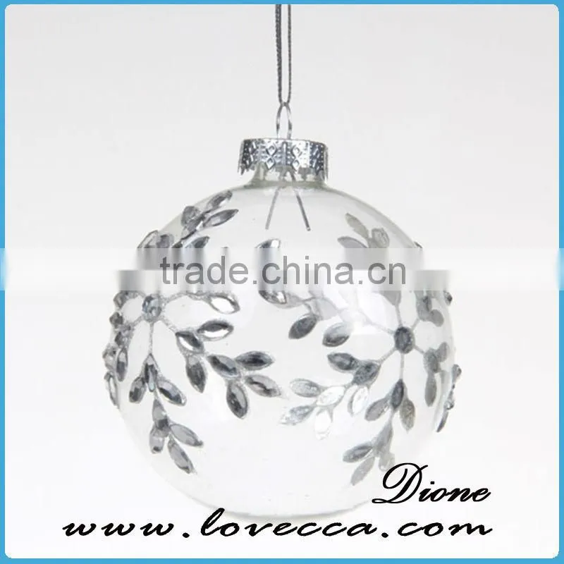 Shine--blown glass christmas ornament crafts transparent Xmas glass ball