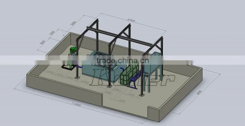 6TPD Maquina de hielo en bloque industrial con moldes de Acero Inoxidable
