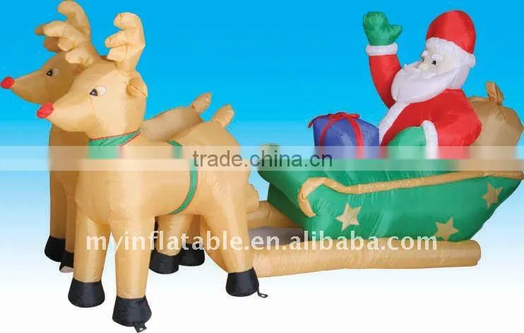 christmas santa in sleigh