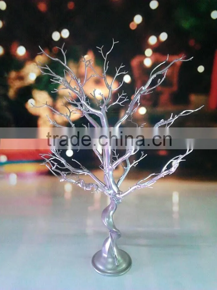 wholesale elegant sliver color plastic artificial manzanita Tree Wedding table centerpiece tree for decoration