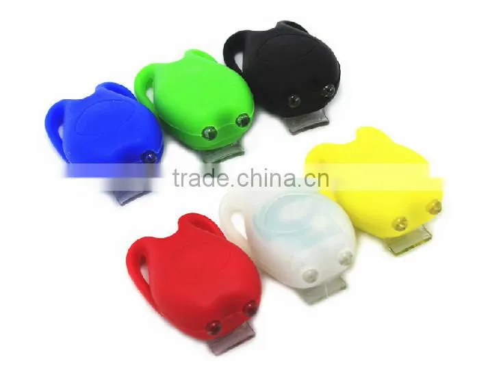 2 LED bicycle front light bicycle signal light silicone bike light