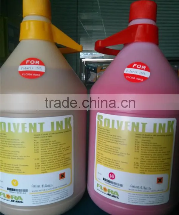 4L rich color glossy flora solvent ink for spectra polaris 512 15pl head solvent printer
