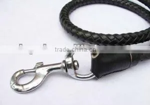 Fashion Round Braided Genuine Leather Dog Chain Leashes