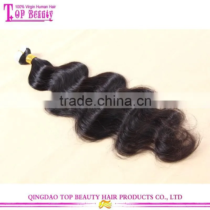 Natural Black Peruvian Hair Raw Unprocessed Virgin Large Stock Body Wave Tape Hair Extension