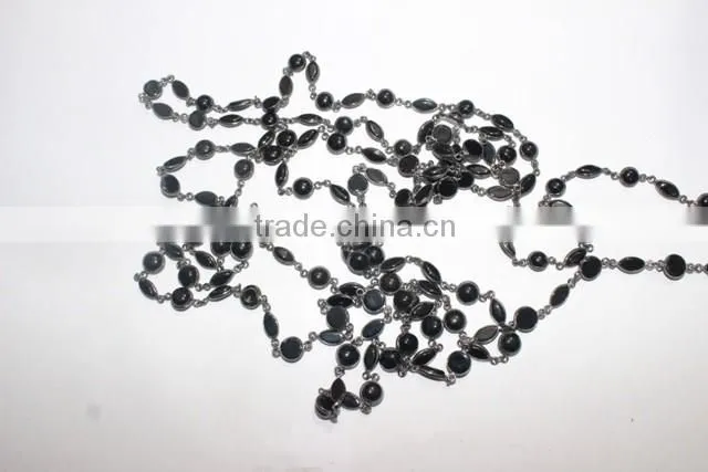 Black Onyx Marquise Bezel Setting Chains