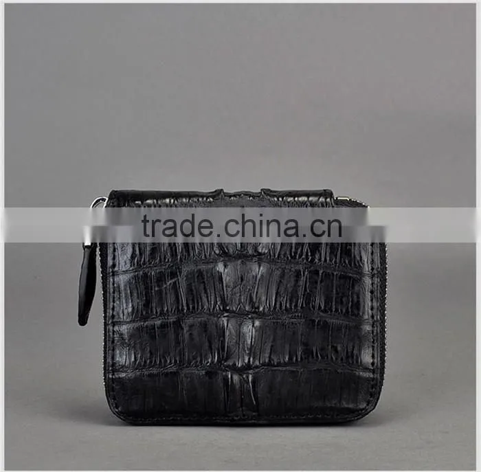 2016 Most popular mini money wallet zipper coin purse genuine crocodile leather coin wallet