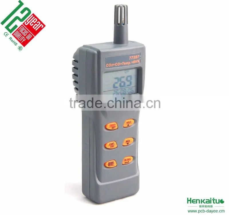 Multiple Function 3 in 1 Alarm Digital Air Quality Meter CO2 CO Gas Detector Temperature Humidity Meter Thermometer Hygrometer