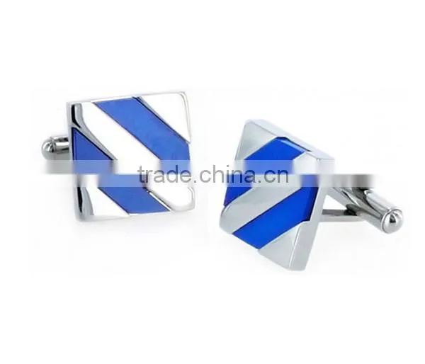 men's stainless steel diagonal stripe inlay cuff links