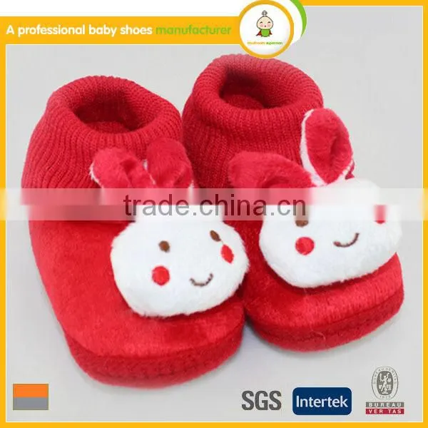 hot sale high quality cute lovely rabbit pattern boy girl comfortable soft sole warm winter house baby walking shoes