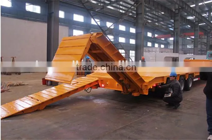 New extendable hydraulic ramp 3 axles lowboy trailer 100ton for sale