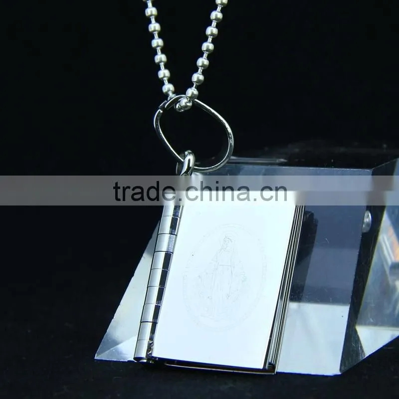 stainless steel book pendants new design