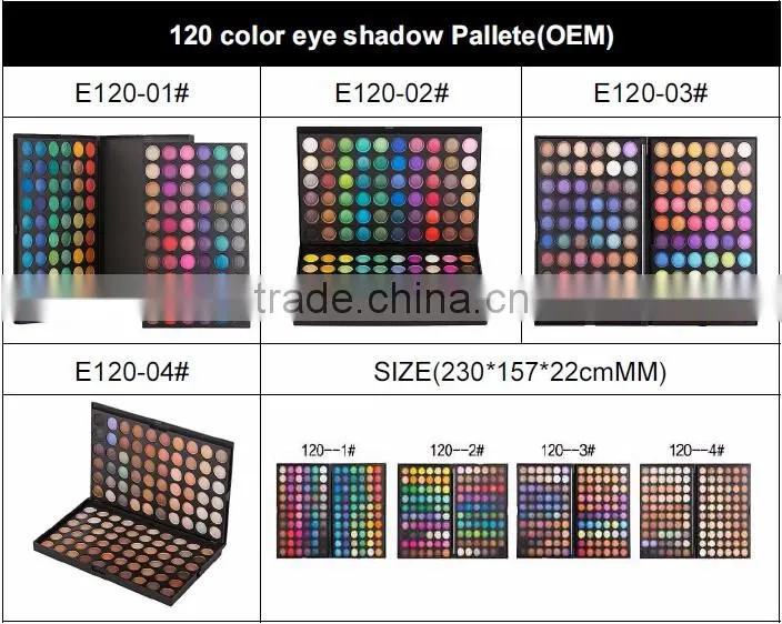 OEM Cosmetic Makeup Wholesale Makeup 120 Colors eyeshadow pallets