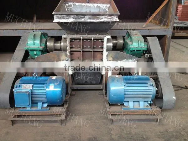 Used for waste tire wood pallet twin shaft shredder