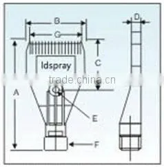 Female thread middle one hole ABS plastic windjet copressed air nozzle