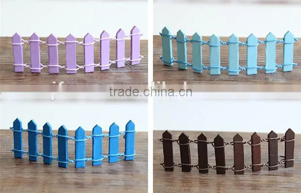 Colored mini wooden railings micro landscape decoration accessories