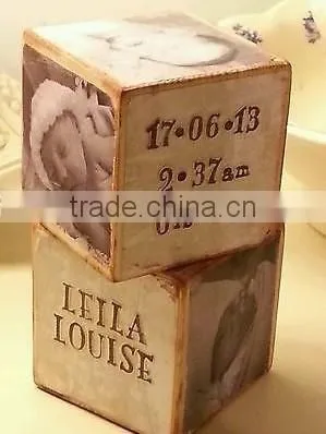 UV printing on wood cube