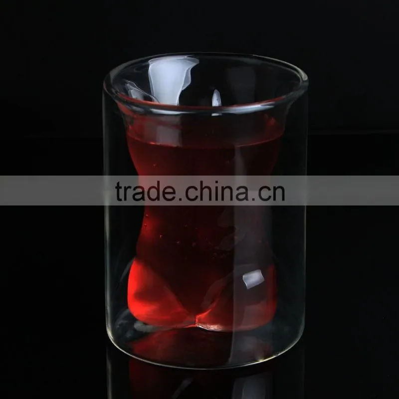 Customized Strong men double wall glass cup