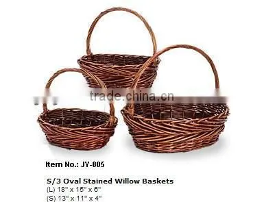 Honey wicker handle basket stair Shape