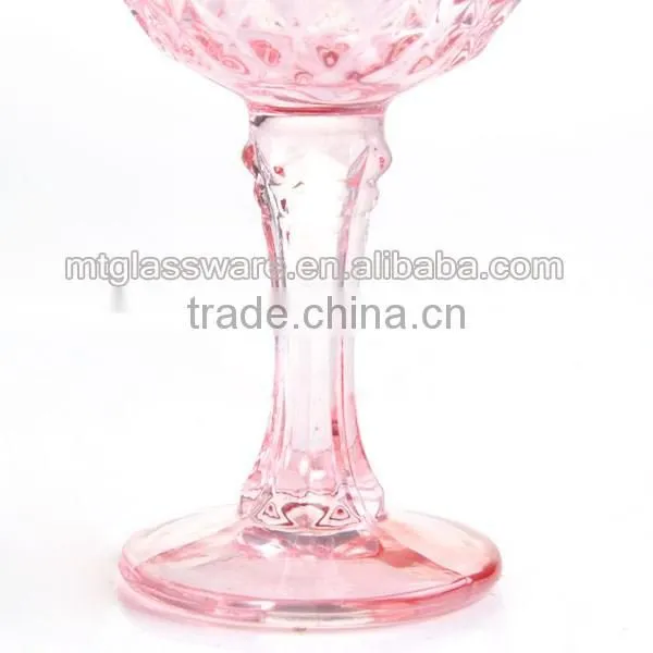 wholesale colorful candle holder crystal long stem wine glass