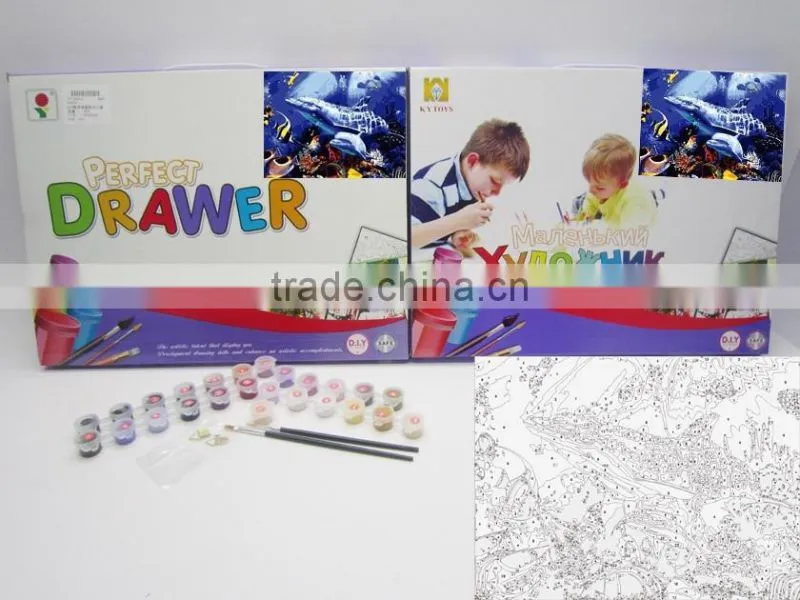 Diy number painting toy Canvas drawing toy Cartoon Pattern
