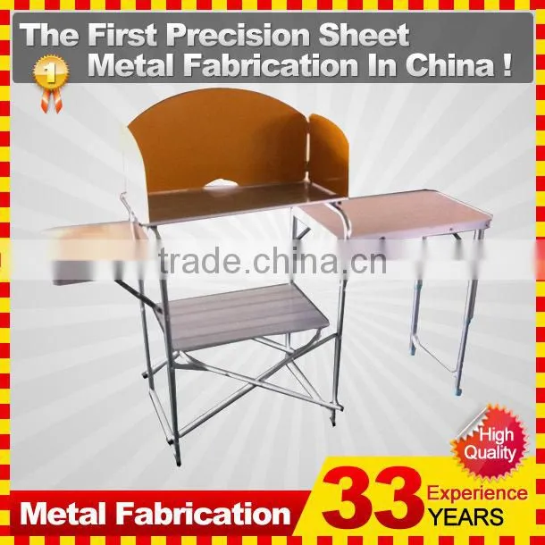 New Aluminium Portable Grill Folding Camping Kitchen Table with windproof Iron
