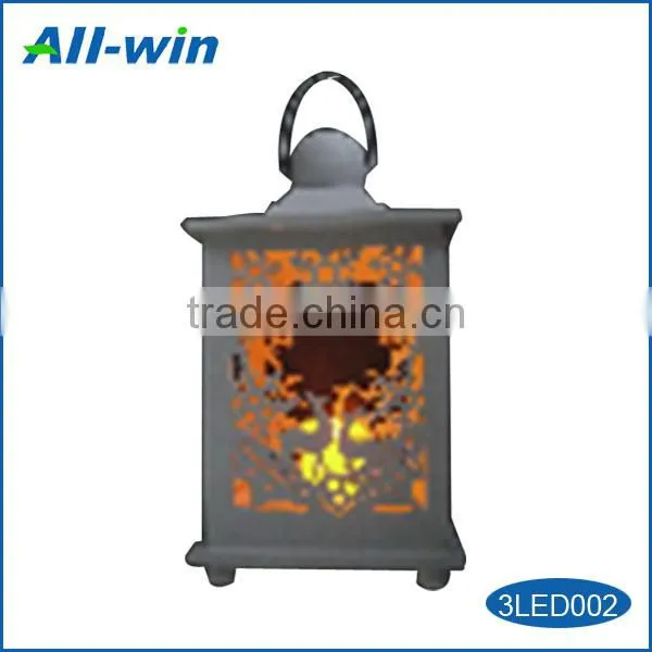 wooden snowflake lantern with LED candle