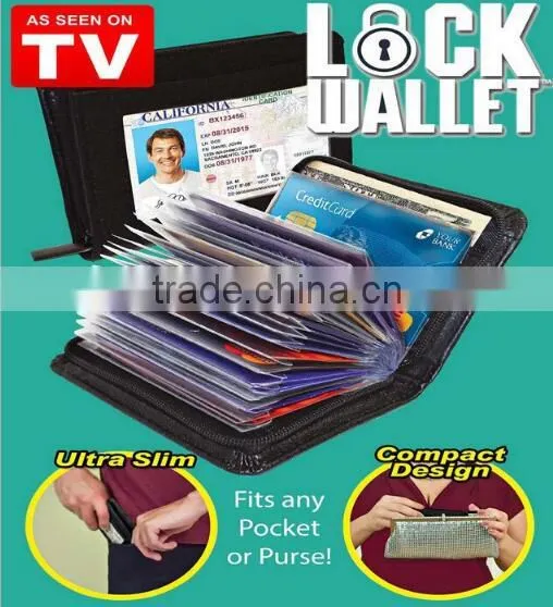 TV hot sell Multi-function zipper card Lock Wallet