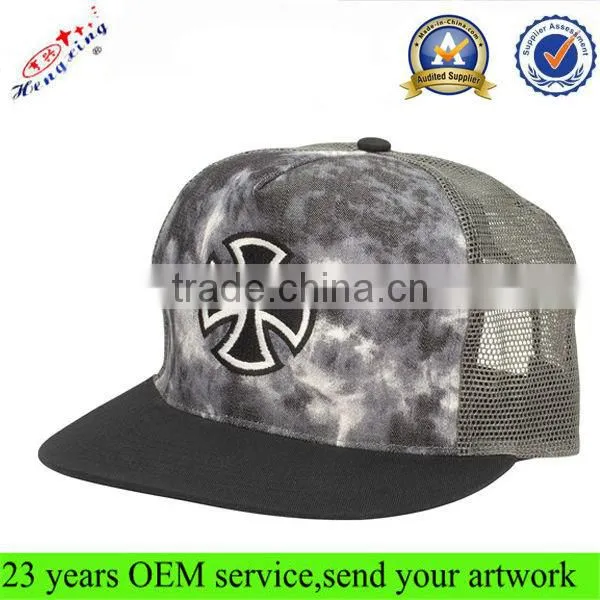 5 Panels foam flat bill blank snapback fashion trucker cap mesh cap
