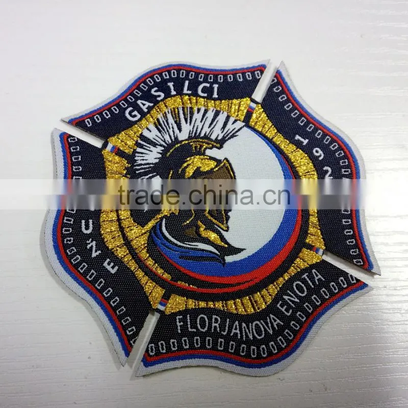 2017 custom high quality clothing woven patch badges