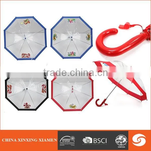 Cheap Clear waterproof transparent straight umbrella promotionalb POE plastic parasol
