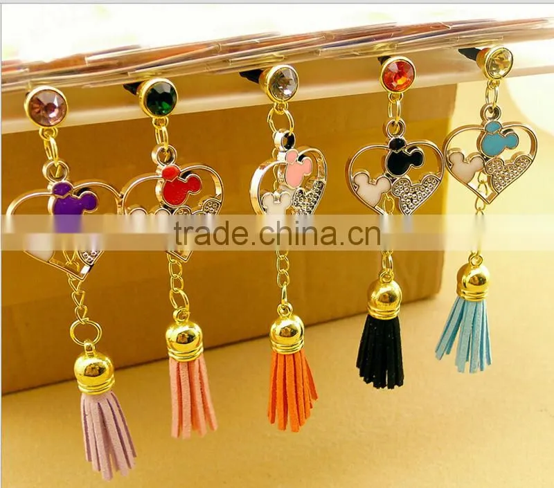 2015 fish style cell phone ear cap various phone jewelry accessory dust plug for women