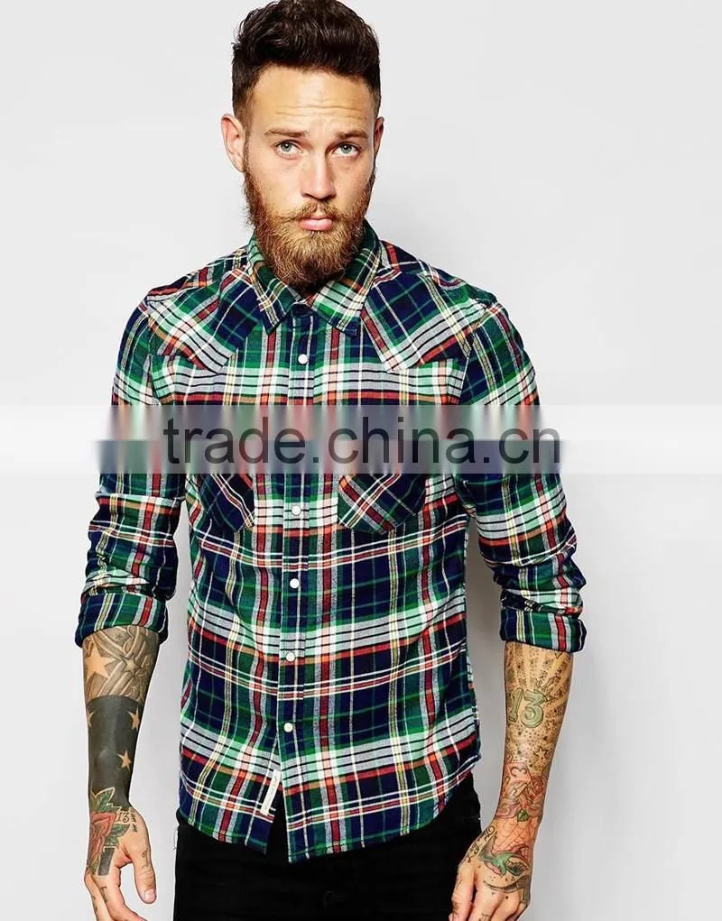 chinese manufacture mens stylish check shirt bulk sale