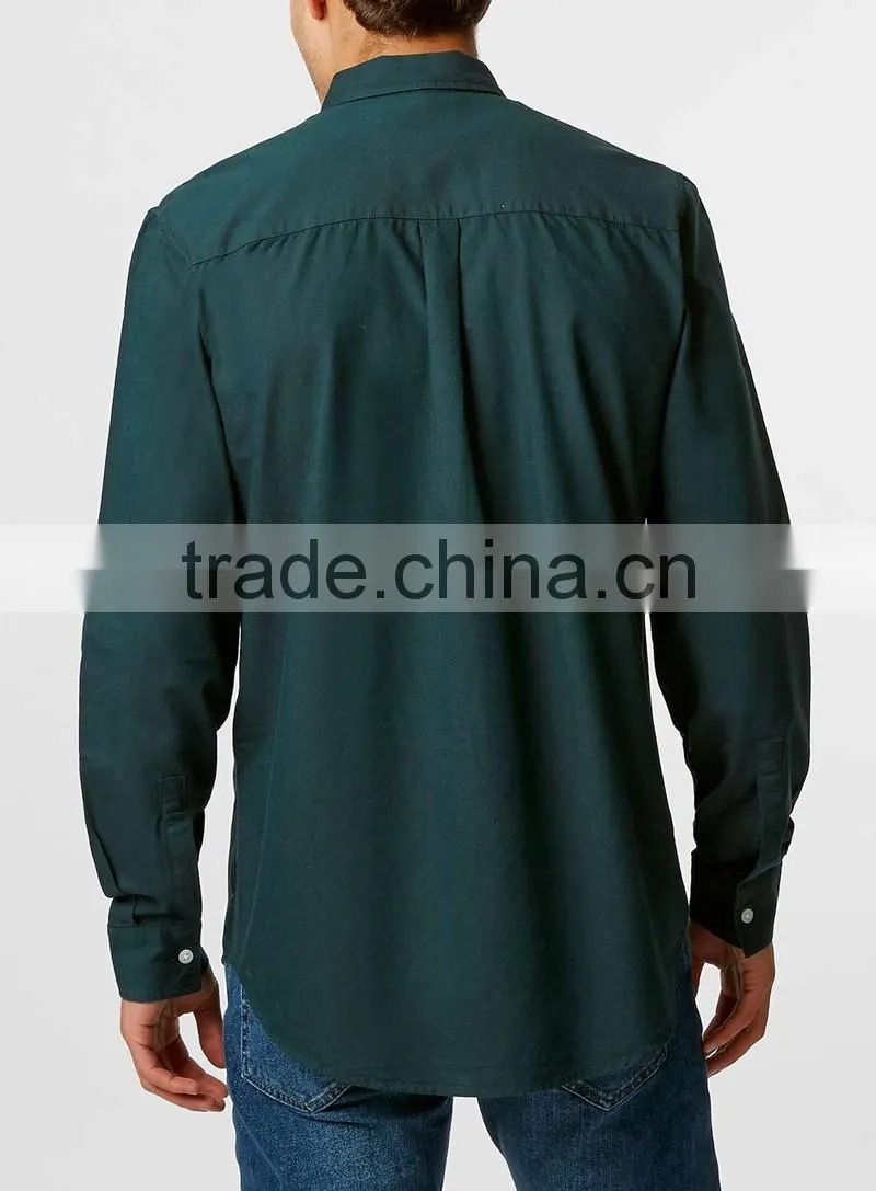 Dark Green Oxford Long Sleeve Casual Shirt