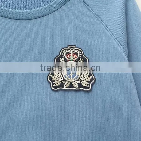 Fshionable OEM no brand name blue strip hoodies high quality cheap casual hoodies