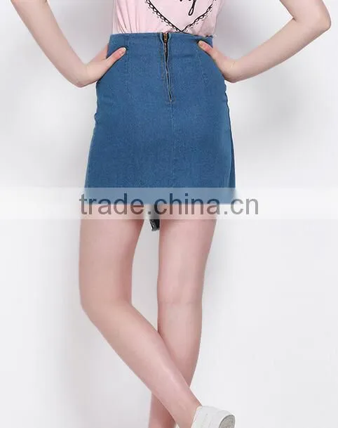 EY1844D Fashion Hot Sexy Denim Mini Skirt With Raw Hem For Women