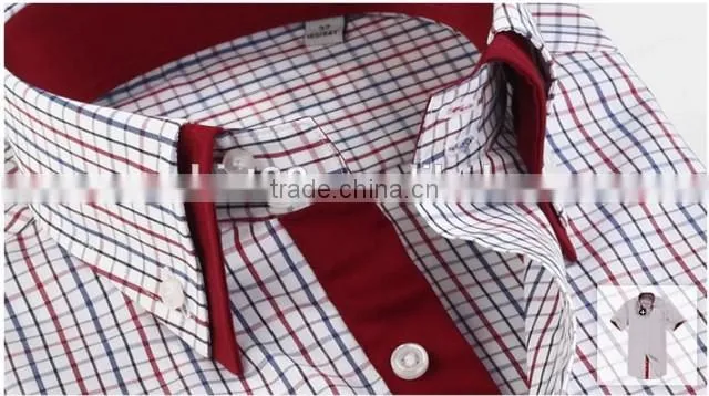 Stylish men t-shirts cheap fancy plaid fabric t- shirt for men