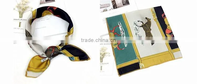 women digital print custom design silk scarf