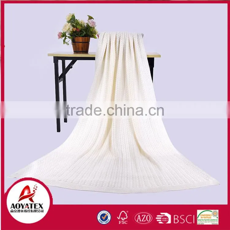 Yarn knitted blanket handmade crochet soft and comfortable blanket