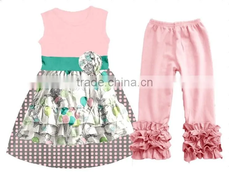2017 new fashion baby girl outfit children boutique clothes cotton ruffle stripe pants girls fall outfits