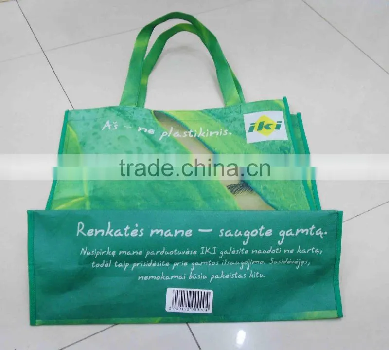 Recycled transfer printed pet nonwoven bag