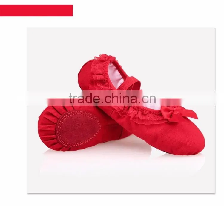 New Fashion Girls Canvas Soft Sole Lace Shoes Children Kids Ballet Dance Shoes