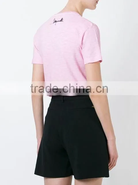 OEM Latest Womens Short Sleeve Custom T Shirt Printing Ladies V Neck Printed T Shirts
