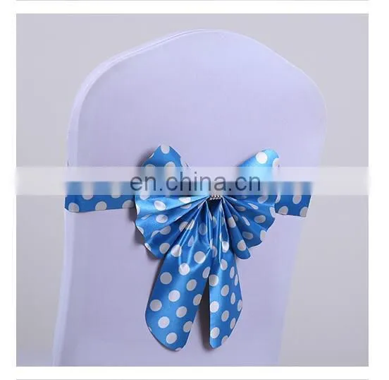 Plain Wholesale Banquet Polka Dot Chair Sash