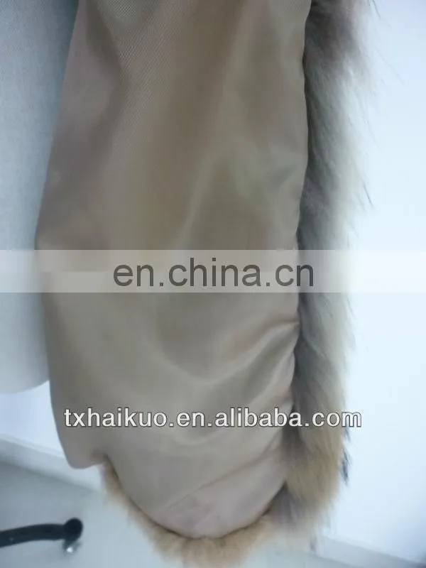 rabbit fur body and raccoon fur trimming sleeveless coats for women