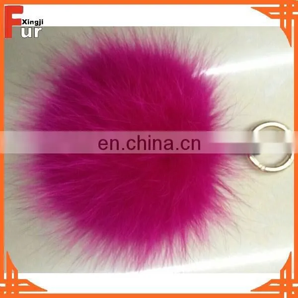 Handbag Accessory Raccoon Fur Pom Pom Keychain