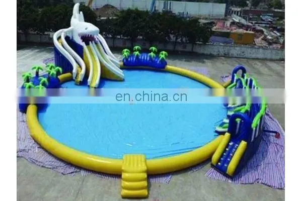 2017 giant inflatable water pool for kids and adults/inflatable water game/outdoor water park with slides