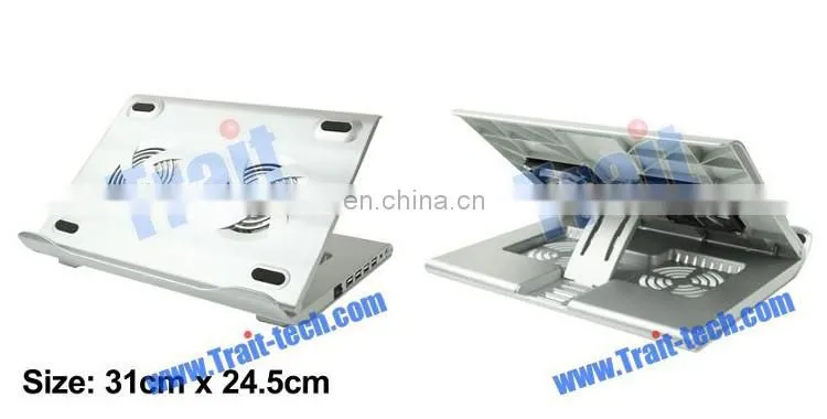 HH-S1001 4 USB 2.0 HUB Metal Feels Design Powerful Laptop USB Cooler Pad