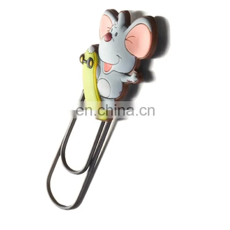 Hot sell unique customized design anime logo paper clip metal paper clip holder