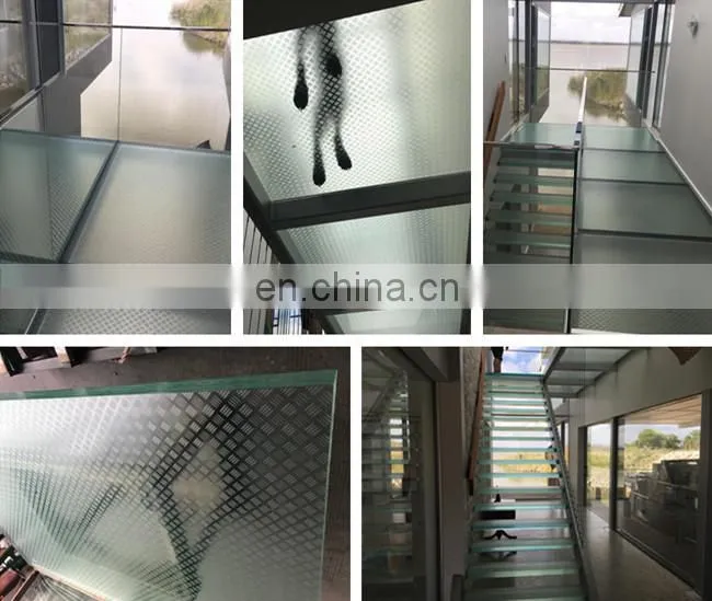 Excellent safety tempered laminated anti-slip glass floor manufacturer