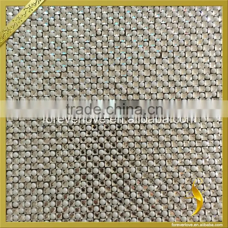 Rhinestone Diamond Ceramic Bead Mesh Self Adhesive Sticker Sheet FRM-195